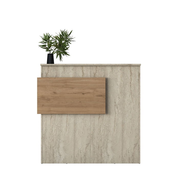 Hanah Home Mesa de Recepción con Iluminación LED Travertino y Nogal Hanah Home Mesa de Recepción con Iluminación LED Travertino y Nogal